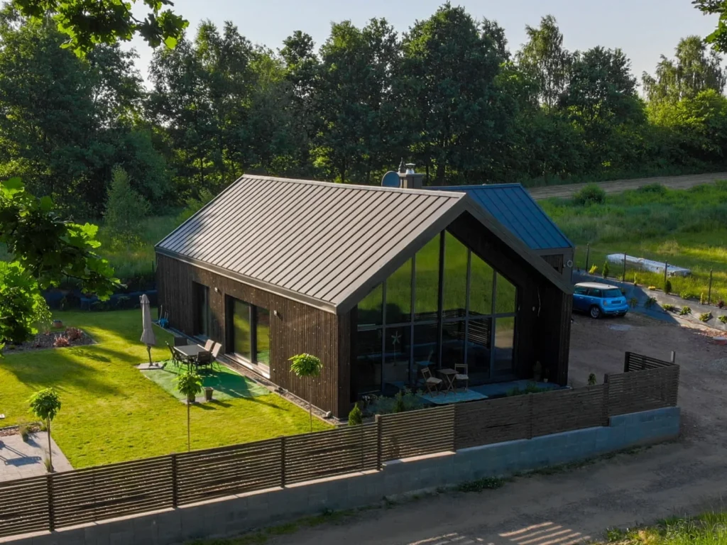 Dom szkieletowy Wodzisław Śląski 6, budynek z poddaszem, 167 m2 - wizualizacja elewacji frontowej