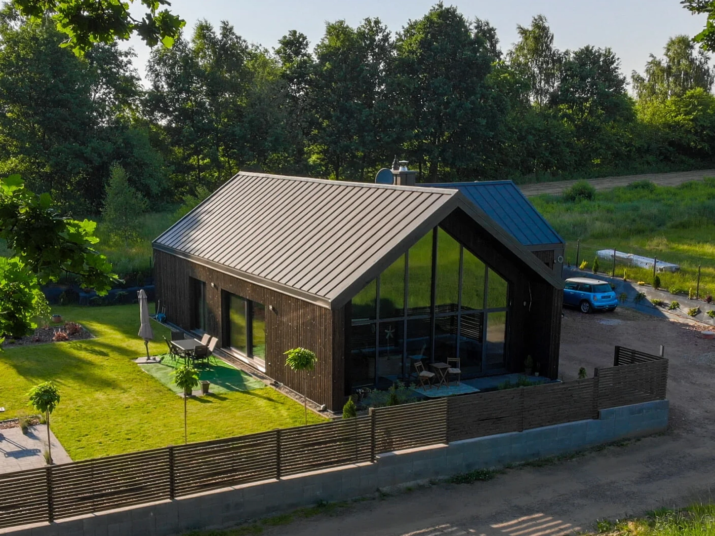 Dom szkieletowy Wodzisław Śląski 6, budynek z poddaszem, 167 m2 - wizualizacja elewacji frontowej